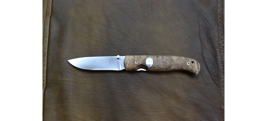 Air Zlatoust Folding Knife. Karelian Birch